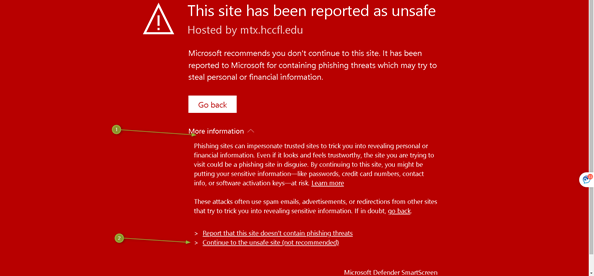 This site has been reported as unsafe message 